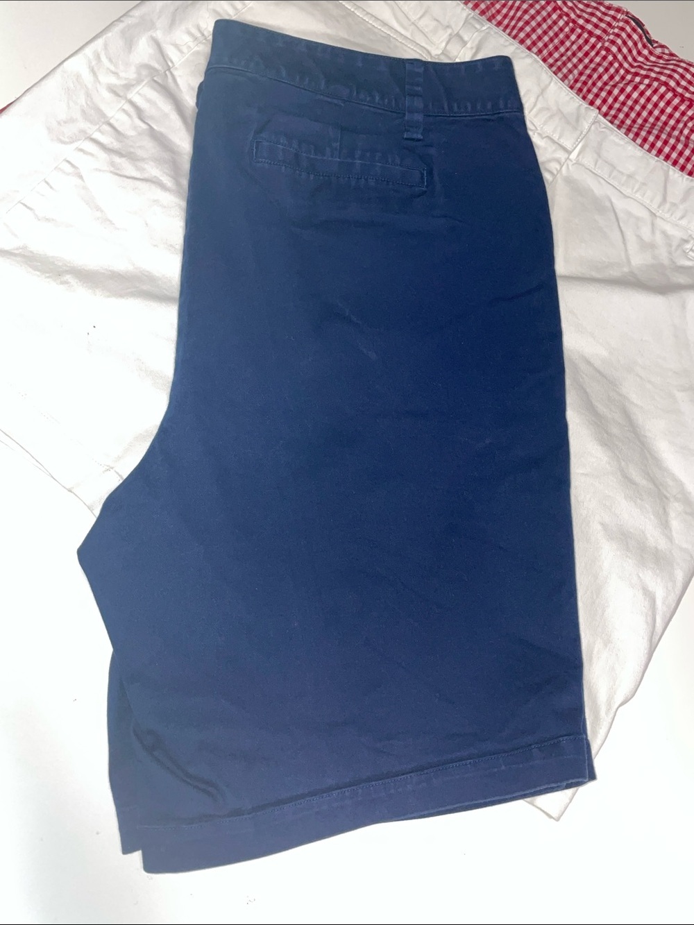 3 Pairs Lands' End Navy Mid-Rise Casual Shorts - Picture 4 of 13